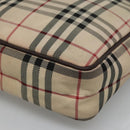 BURBERRY Nova Check Shoulder Bag Nylon Beige Silver Auth bs28012-9