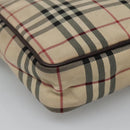 BURBERRY Nova Check Shoulder Bag Nylon Beige Silver Auth bs28012-16