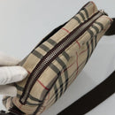 BURBERRY Nova Check Shoulder Bag Nylon Beige Silver Auth bs28012-6