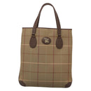 Burberrys Nova Check Tote Bag Canvas Beige Gold Auth bs28014-13