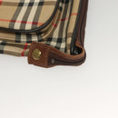 Burberrys Nova Check Garment Cover Canvas Leather Beige Gold Auth bs28016-11