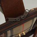 Burberrys Nova Check Garment Cover Canvas Leather Beige Gold Auth bs28016-16