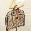 Burberrys Nova Check Garment Cover Canvas Leather Beige Gold Auth bs28016-27