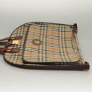 Burberrys Nova Check Garment Cover Canvas Leather Beige Gold Auth bs28016-5