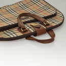 Burberrys Nova Check Garment Cover Canvas Leather Beige Gold Auth bs28016-6