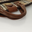 Burberrys Nova Check Garment Cover Canvas Leather Beige Gold Auth bs28016-7