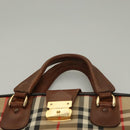 Burberrys Nova Check Garment Cover Canvas Leather Beige Gold Auth bs28016-8