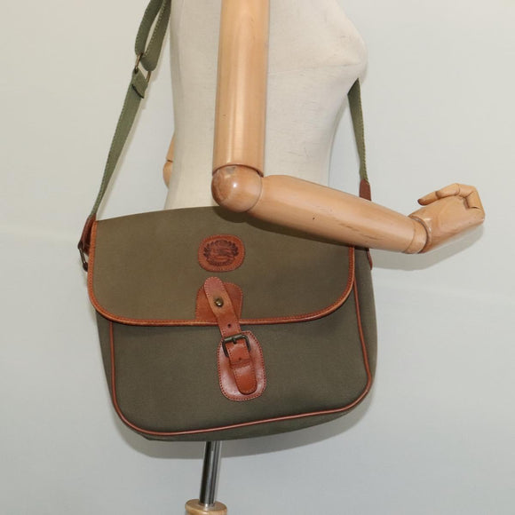 Burberrys Shoulder Bag Canvas Khaki Auth bs28018