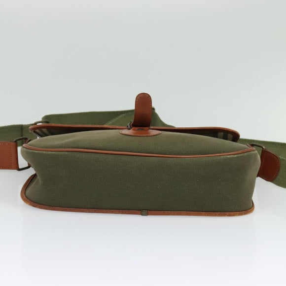 Burberrys Shoulder Bag Canvas Khaki Auth bs28018