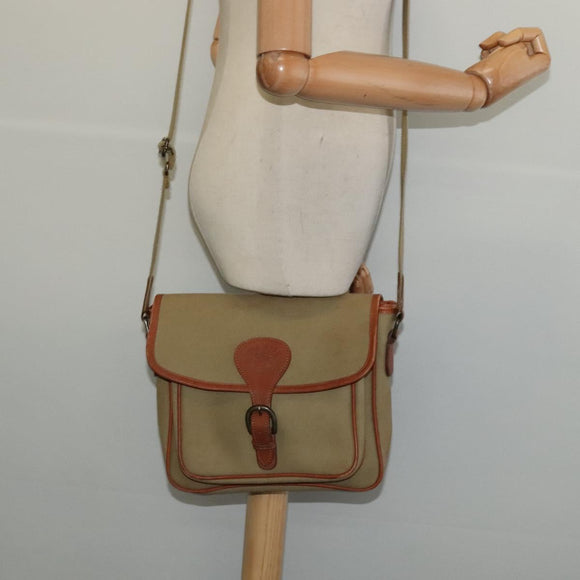 Burberrys Shoulder Bag Canvas Beige Auth bs28019