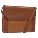 Burberrys Shoulder Bag Leather Brown Gold Auth bs28020-1