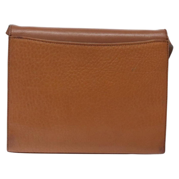 Burberrys Shoulder Bag Leather Brown Gold Auth bs28020