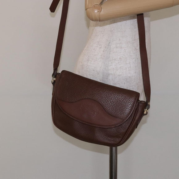Burberrys Shoulder Bag Leather Brown Gold Auth bs28021