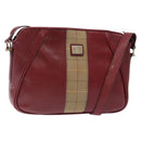 Burberrys Shoulder Bag Leather Red Gold Auth bs28022-1