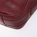 Burberrys Shoulder Bag Leather Red Gold Auth bs28022-9