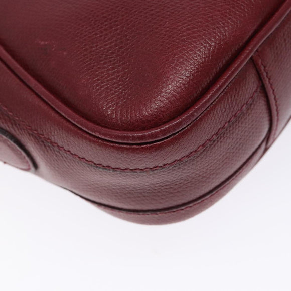 Burberrys Shoulder Bag Leather Red Gold Auth bs28022