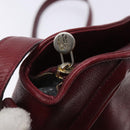 Burberrys Shoulder Bag Leather Red Gold Auth bs28022-10