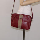 Burberrys Shoulder Bag Leather Red Gold Auth bs28022-20