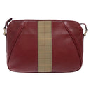 Burberrys Shoulder Bag Leather Red Gold Auth bs28022-2