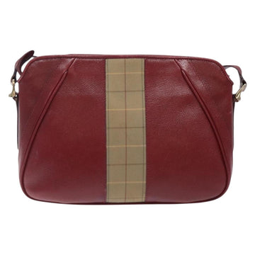 Burberrys Shoulder Bag Leather Red Gold Auth bs28022 - 0