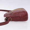 Burberrys Shoulder Bag Leather Red Gold Auth bs28022-4