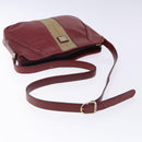 Burberrys Shoulder Bag Leather Red Gold Auth bs28022-7