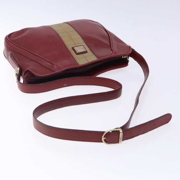 Burberrys Shoulder Bag Leather Red Gold Auth bs28022
