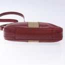 Burberrys Shoulder Bag Leather Red Gold Auth bs28022-5