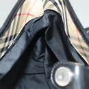 Burberrys Nova Check Blue Label Shoulder Bag Canvas Beige Silver Auth bs28026-17