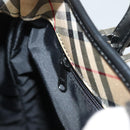 Burberrys Nova Check Blue Label Shoulder Bag Canvas Beige Silver Auth bs28026-19