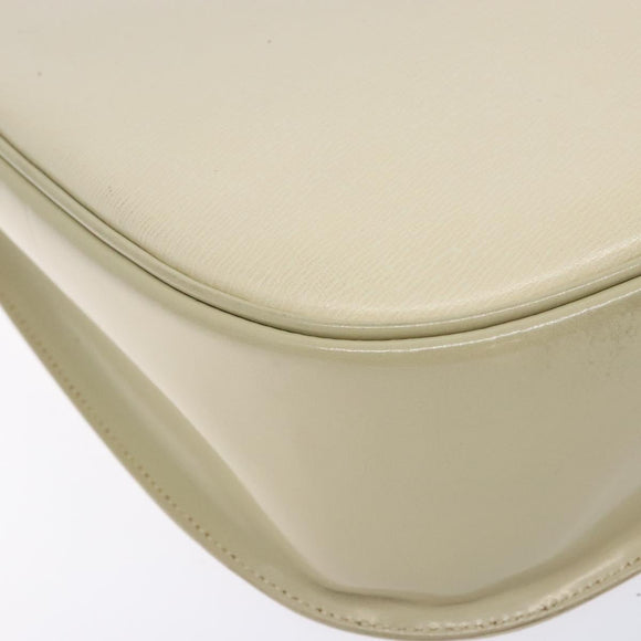 Burberrys Shoulder Bag Leather Cream Gold Auth bs28027