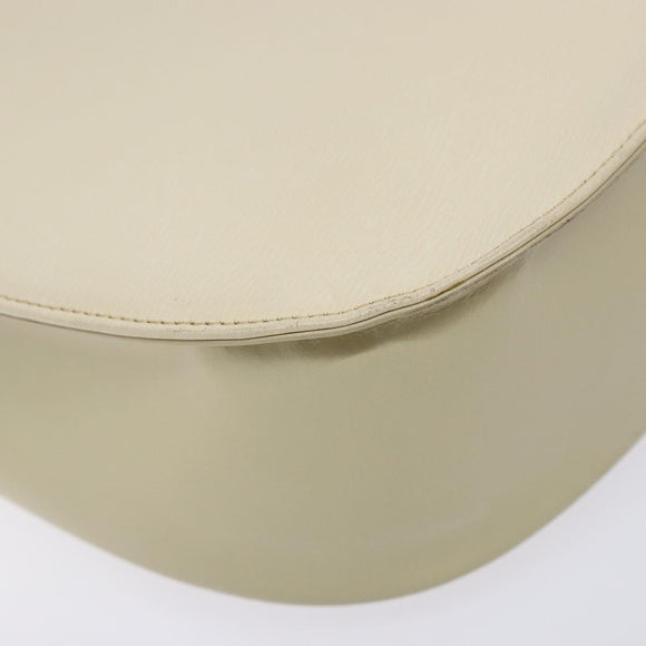 Burberrys Shoulder Bag Leather Cream Gold Auth bs28027