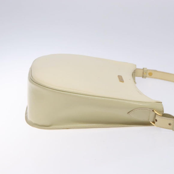 Burberrys Shoulder Bag Leather Cream Gold Auth bs28027