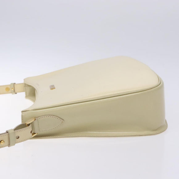 Burberrys Shoulder Bag Leather Cream Gold Auth bs28027