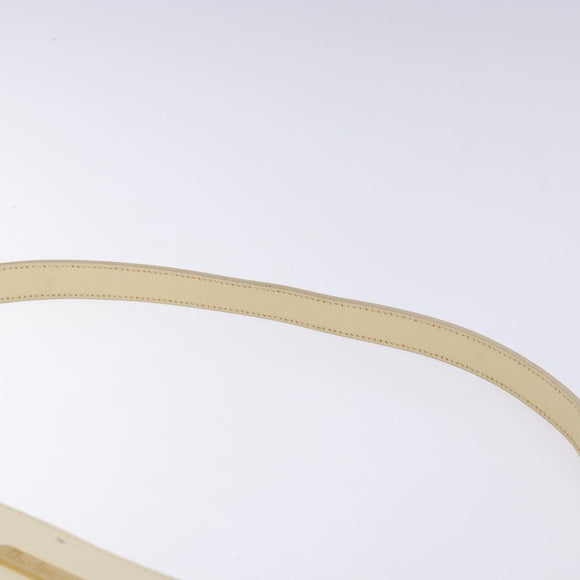 Burberrys Shoulder Bag Leather Cream Gold Auth bs28027