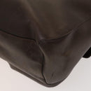 BVLGARI Shoulder Bag Leather Brown Silver Auth bs28028-16