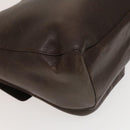 BVLGARI Shoulder Bag Leather Brown Silver Auth bs28028-17