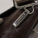 BVLGARI Shoulder Bag Leather Brown Silver Auth bs28028-18