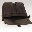 BVLGARI Shoulder Bag Leather Brown Silver Auth bs28028-10