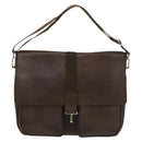 BVLGARI Shoulder Bag Leather Brown Silver Auth bs28028-13