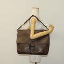 BVLGARI Shoulder Bag Leather Brown Silver Auth bs28028-23