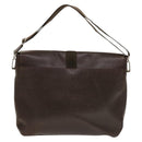 BVLGARI Shoulder Bag Leather Brown Silver Auth bs28028-2