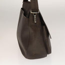BVLGARI Shoulder Bag Leather Brown Silver Auth bs28028-4