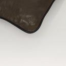 Berluti Calligraphy Clutch Bag Leather Brown Silver Auth bs28029-15