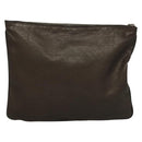 Berluti Calligraphy Clutch Bag Leather Brown Silver Auth bs28029-2