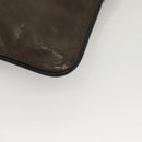 Berluti Calligraphy Clutch Bag Leather Brown Silver Auth bs28029-7