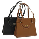 BALLY Tote Bag Leather 2Set Black Brown Auth bs28036-1