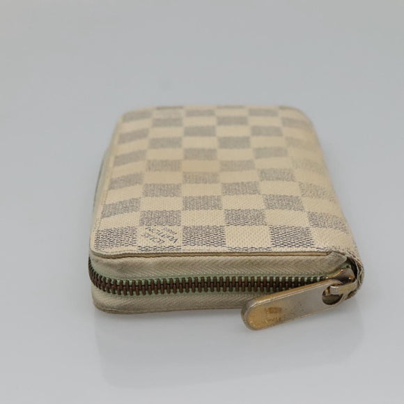 LOUIS VUITTON Damier Azur Zippy Wallet Long Wallet 2Set N60019 LV Auth bs28038