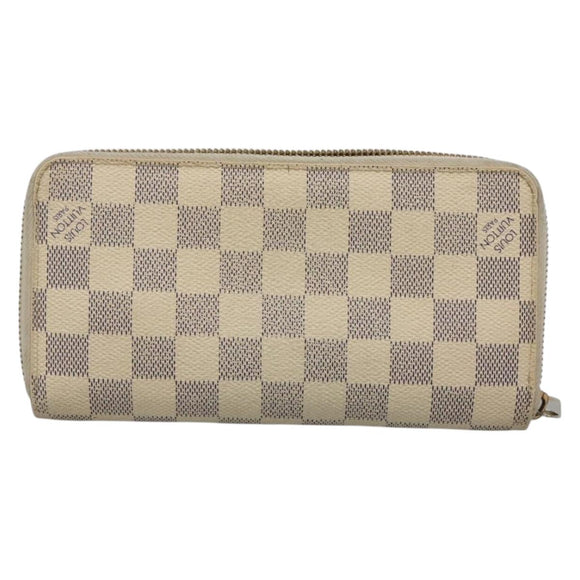 LOUIS VUITTON Damier Azur Zippy Wallet Long Wallet 2Set N60019 LV Auth bs28038