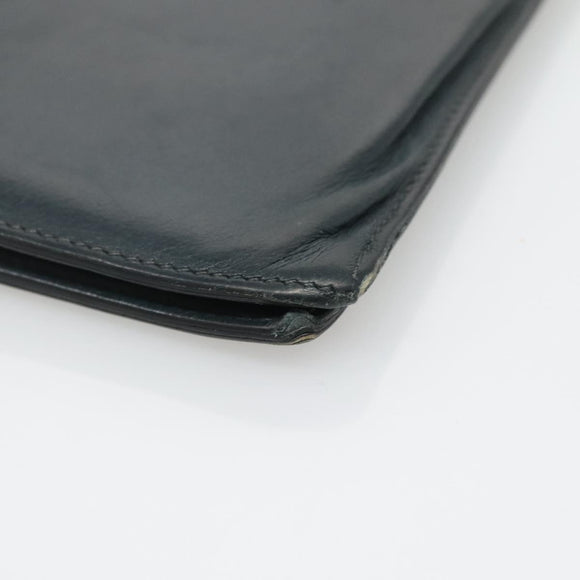 HERMES Wallet Leather 2Set Black Red Auth bs28040